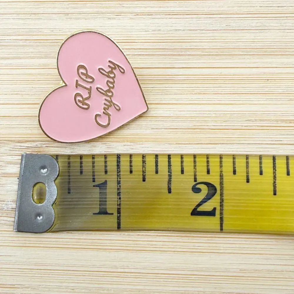 RIP Crybaby Pink Heart Soft Enamel Pin